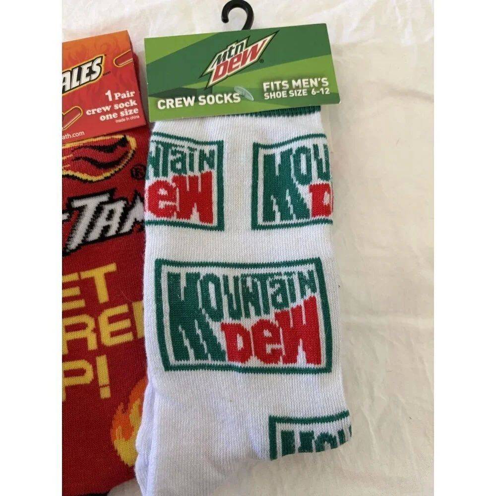 Novelty Theme 3 Pairs Adult 6-12 Red Hots Mountain Dew Hersheys Candy Fun Drink